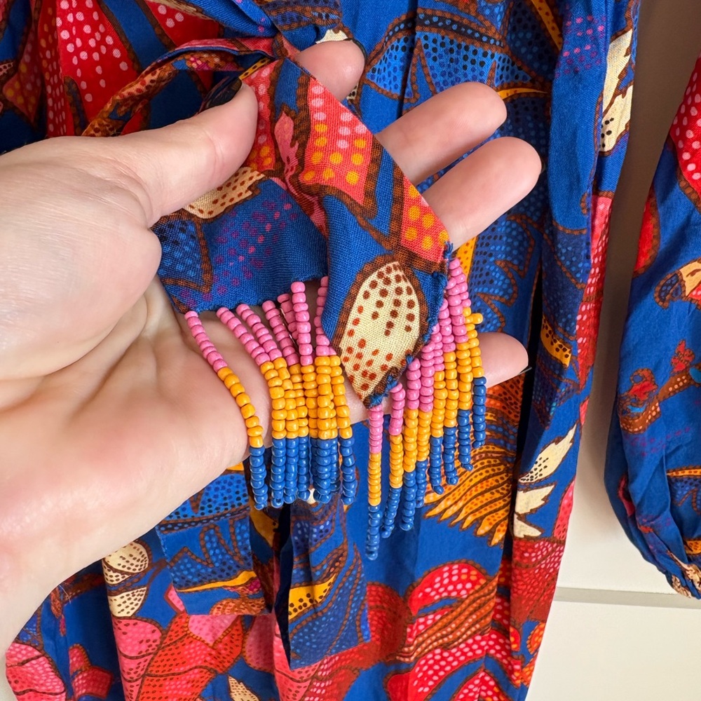 FARM Rio Vibrant Blue and Red Floral Jumpsuit - Picture 4 of 5